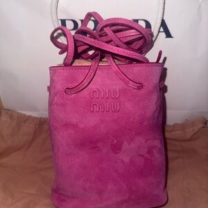 Miu Miu Camoscio Fuchsia Suede Mini Bag